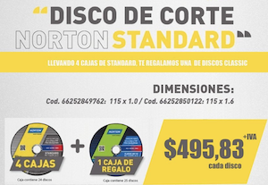 Combo Discos Norton 115 (4 Cajas 115 STD + 1 Caja Classic)