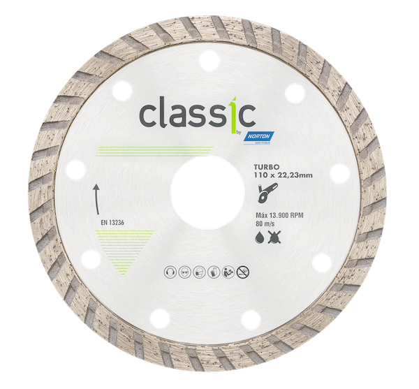 Disco Diamantado Turbo  110x8,0x22,2  Mármoles, granitos y piedras decorativas Línea Classic