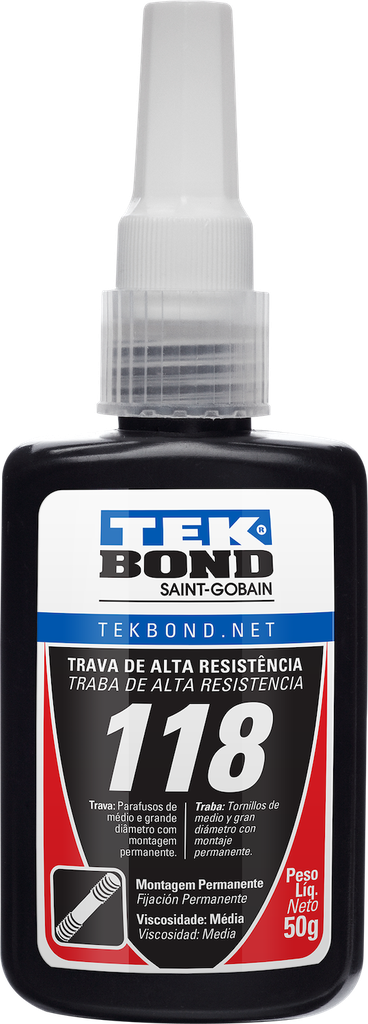 Traba Roscas   326801 118  Cont (gr)  50  Frasco  Rojo TEKBOND