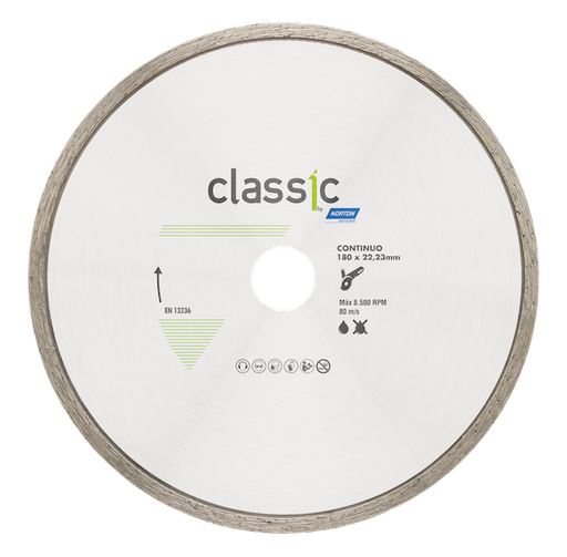 [70184633938] Disco Diamantado Continuo  180x5,0x22,2 Cerámicos, piedras de alta dureza, azulejos y porcelanato Línea Classic/Standard