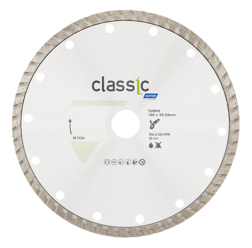 [70184633940] Disco Diamantado Turbo  180x8,0x22,2 Mármoles, granitos y piedras decorativas Línea Classic/Standard