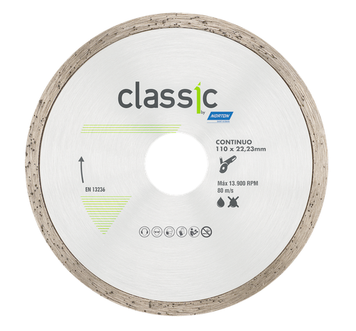 [70184634331] Disco Diamantado Continuo 110x5,0x22,2 Cerámicos, piedras de alta dureza, azulejos y porcelanato Línea Classic/Standard