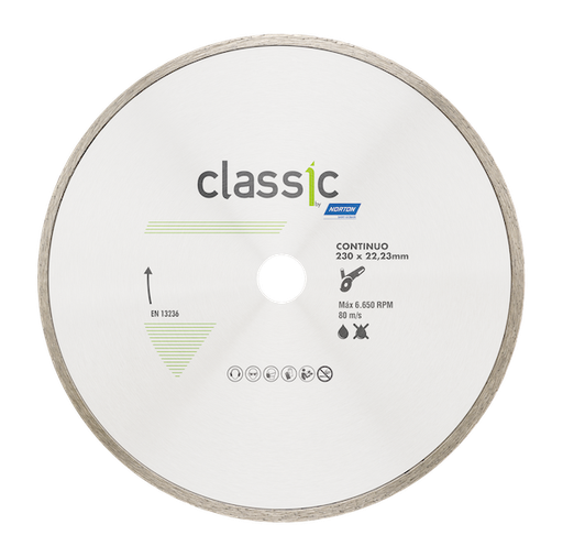 [70184633941] Disco Diamantado Continuo 230x5,0x22,2 Cerámicos, piedras de alta dureza, azulejos y porcelanato Línea Classic/Standard